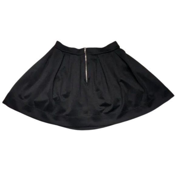 Black Flowy Mini Skirt with Back Zipper - Picture 2 of 9